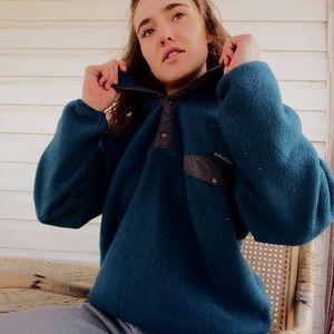 Patagonia Snap pullover Large Teal with gray